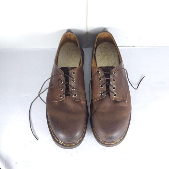Dr Martens Men's 1561/59 VTG US12 Uk11 Brown Leather 4 Eyelet Oxford Shoes - Picture 5 of 16